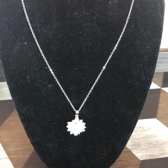 Platinum plated necklace 1ct diamonds - Picture 1 of 2